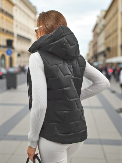 Pikowana kamizelka damska z kapturem Crimson Haze