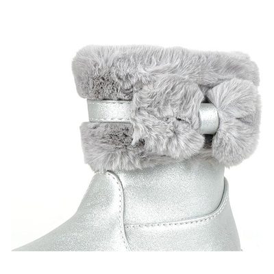 Girls 'gray glossy snow boots by Funni - Footwear