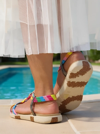 Ženski Sandali Colora Aurora Royalfashion Cirkoniji Pomlad Poletje