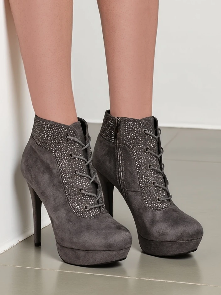 Royalfashion Women's ankle boots with rhinestones Efelolo