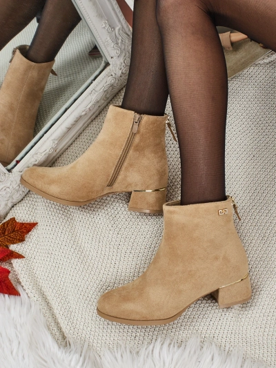 Lav botki damskie eko zamszowe na słupku Arshinea