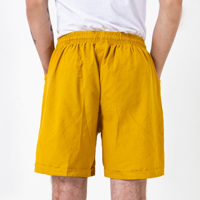 Mustard men's shorts with pockets - Clothing