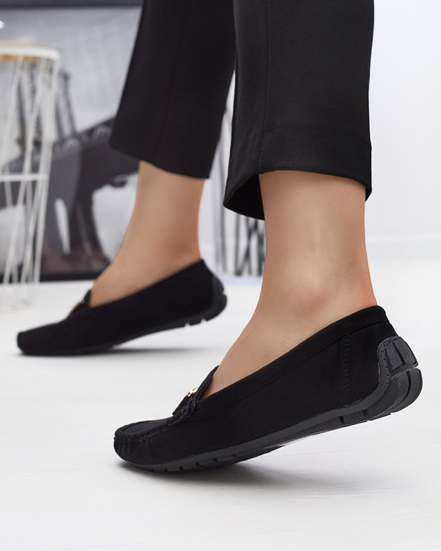 Women's Black Vitlova Eco Suede Loafers - Footwear