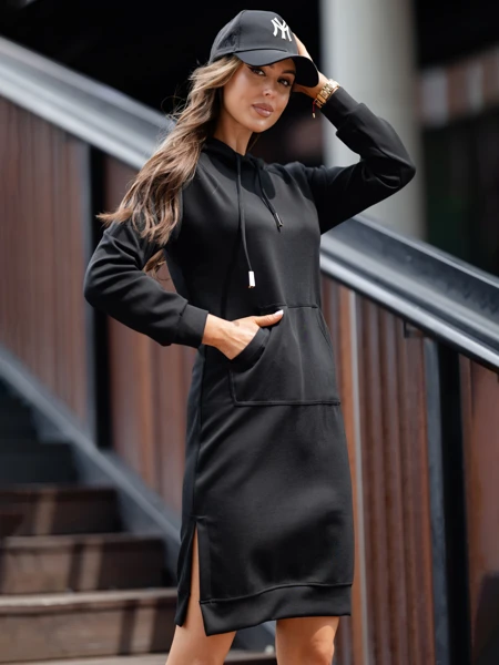 Royalfashion Kapuutsiga viskoosist dressikleit