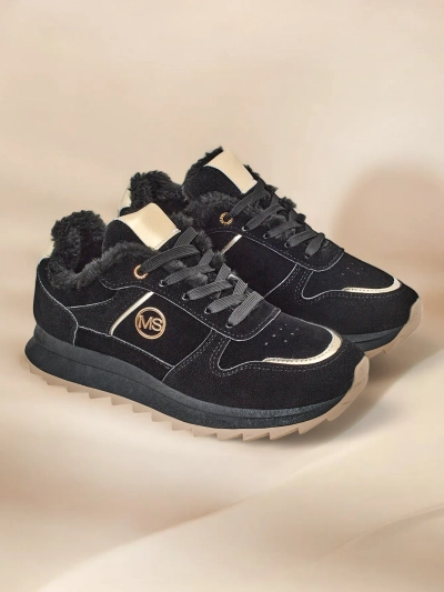 Royalfashion Izolētas sieviešu sporta apavi ar kažokādu Boris