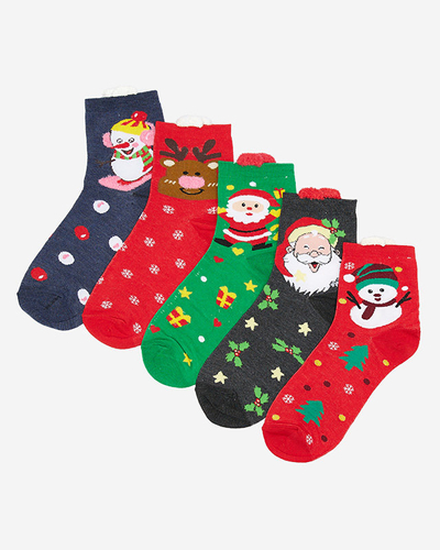 Patterned Christmas socks for women 5 / pack - Underwear