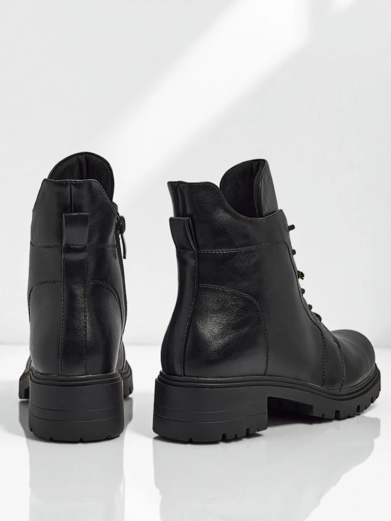 Eko skórzane sznurowane botki damskie Veltih