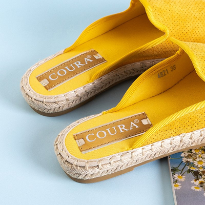 Women's flip-flops in yellow Courine - Footwear