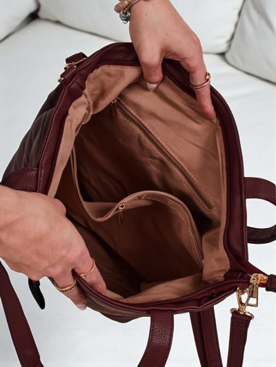 Women's shopper bag eco leather with embossing Raven Drift