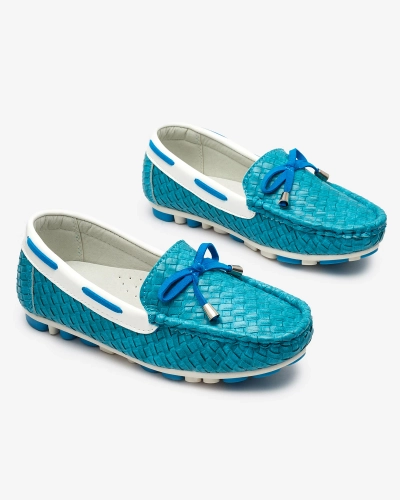 Turquoise children's moccasins Dannad- Footwear