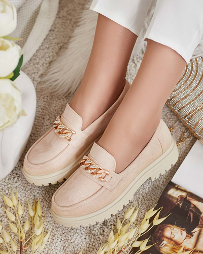 Royalfashion Women's eco suede moccasins with ornament Lehels