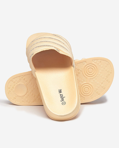 Zelta sieviešu čības ar kubisko cirkoniju Mytaris - Apavi