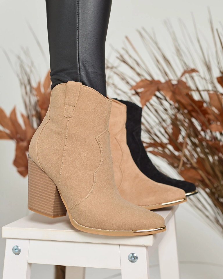 Royalfashion Beige women's insulated Diva Charms boots