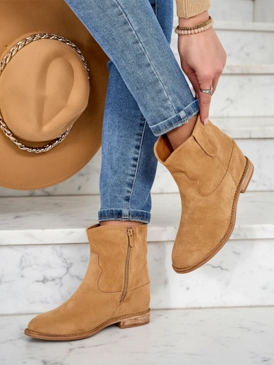 Royalfashion Коричневые ботинки с ковбойским стилем на покрытом клине Patorias