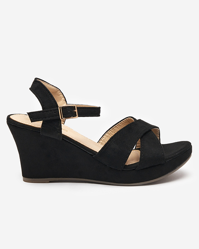 OUTLET Black women's sandals on the Deklis post - Footwear
