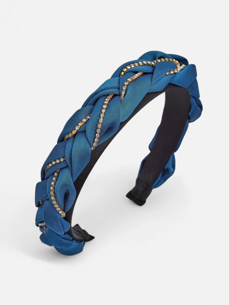 Royalfashion Повязка на голову с плетением в косу, украшенная цирконами