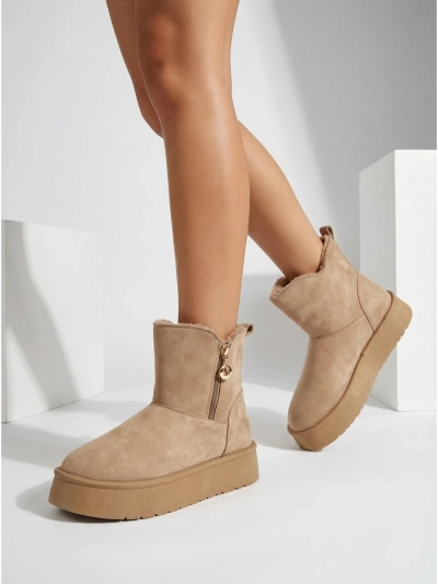 Aurora Women's Beige Leather Everyday Boots