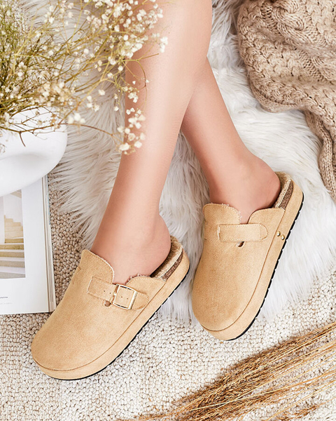 Royalfashion Sieviešu čības ar aitādas ādiņu un sprādzi Kajis