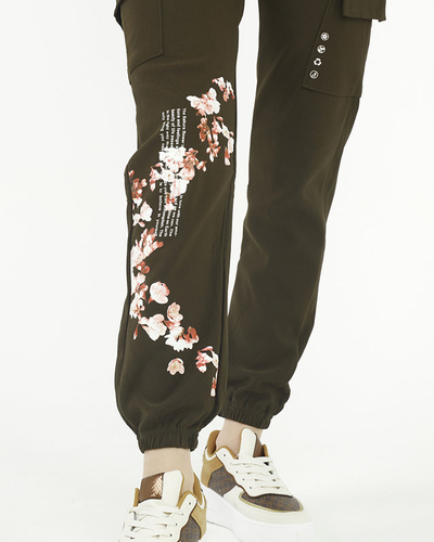 Women's cargo pants, green - Clothing