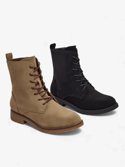 Матовые женские ботинки Treviline из экокожи на шнуровке