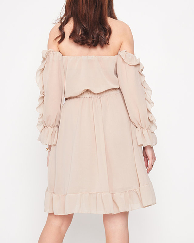 Beige women's Spanish dress- Clothing