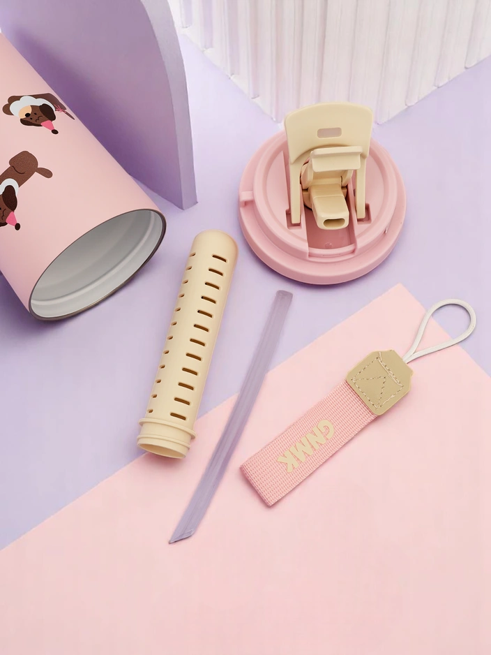 Royalfashion Termiska krūze ar grozu, salmiņu un tējkannā Laimīgs suns