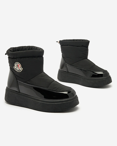 Royalfashion Women's slip-on snow boots in black color Ademra
