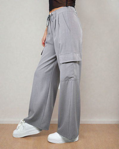 Royalfashion Sieviešu platās bikses ar kabatām