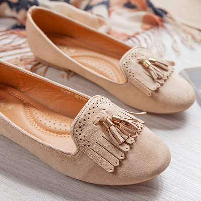 Taussima fringed beige moccasins - Footwear