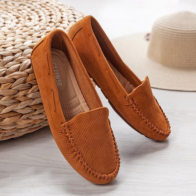 Brown loafers with openwork Eleonora decoration - Footwear 1
