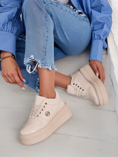 Royalfashion Siltas sieviešu kedas ar kažokādu Rozit