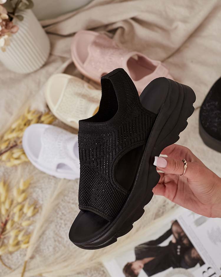 Royalfashion Женские сандалии с верхом и цирконами Alebin