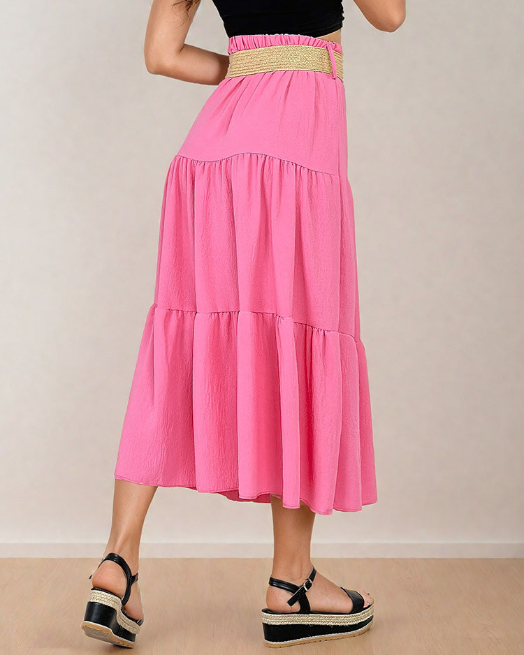 Royalfashion Sieviešu midi svārki ar jostu