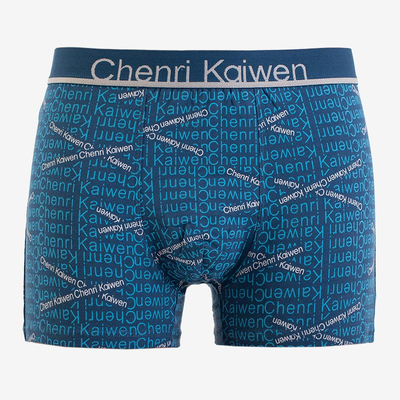 Men's blue boxer shorts with PLUS SIZE inscriptions - Underwear