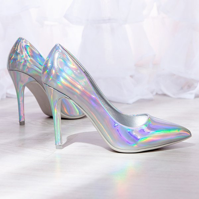 Silver holographic pumps on a Monte Carlo heel - Footwear 1