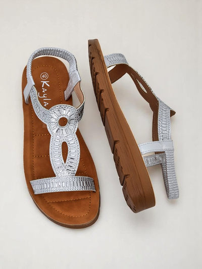Royal Fashion Women's Sandals with Decorative Ava Shine Straps