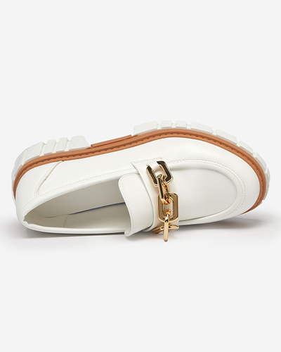 White women's shoes with a golden addition Plirose - Footwear