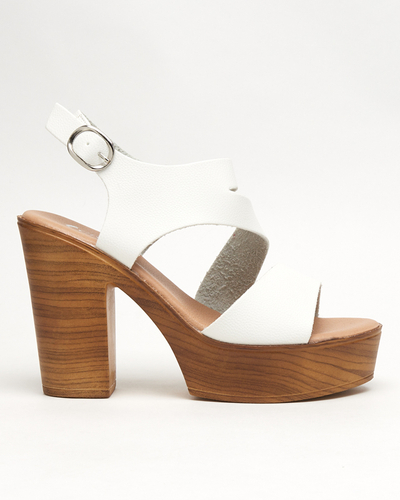 White women's sandals on a high post Werisso - Footwear