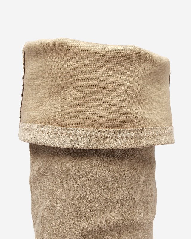 Women's over-the-knee boots in khaki color Liki - Footwear