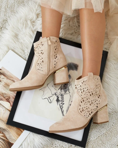 Royalfashion Ажурные ботинки на низкой шпильке Womir