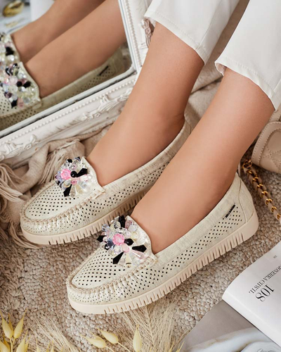 Royalfashion Sieviešu ažūra mokasīni ar pērlītēm Nasfali