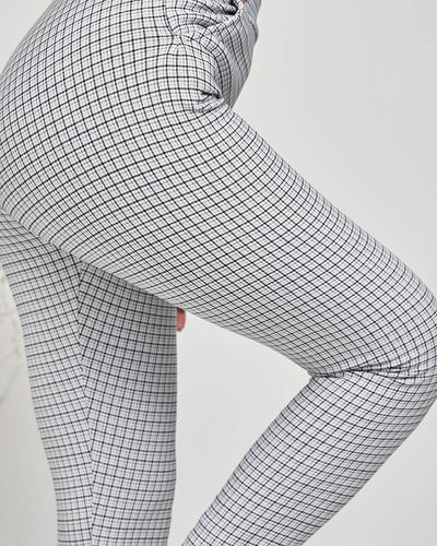 Gray-black women's checkered treggings- Clothing