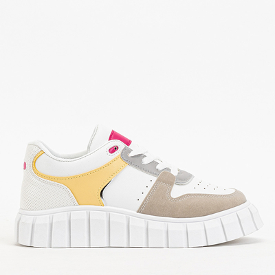 Beige and white Nortelo women's sports shoes - Footwear