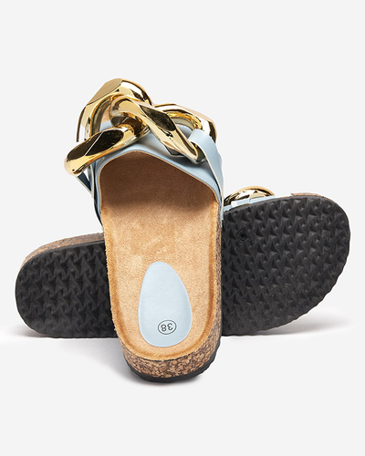 Sieviešu zilas čības ar Sofig- Footwear dekorāciju