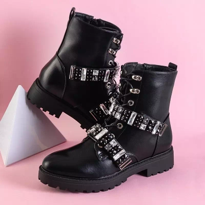 OUTLET Black women's bags with stones Ksymena - Footwear