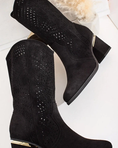 Royalfashion Openwork low stiletto boots Hewir
