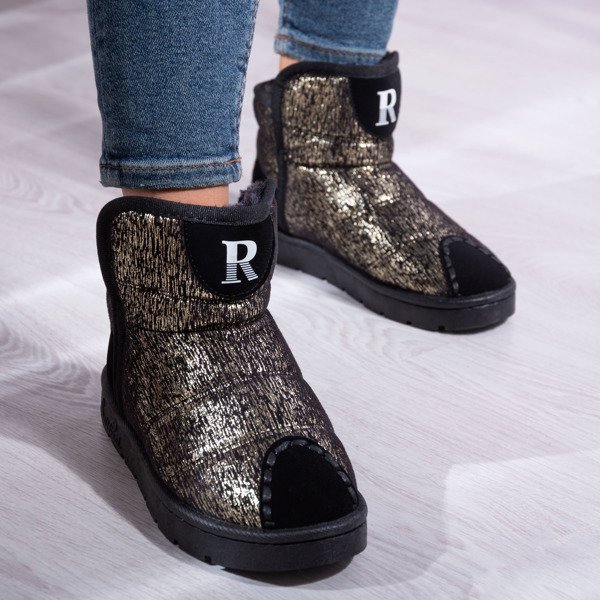 Зимние ботинки черного и золотого цвета Midori - Обувь