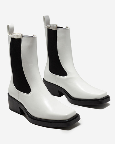 White women's high slip boots Darran - Footwear
