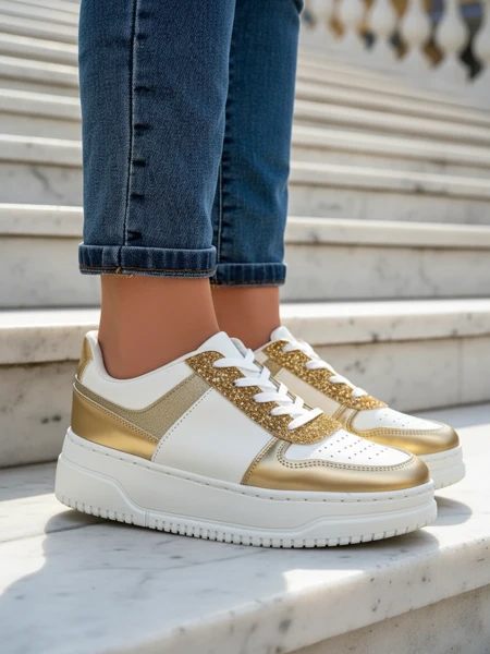 Bella Glamour Gold Women's Sneakers