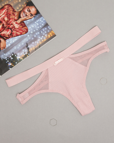 Pink women's thongs with cutouts - Underwear